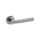 Atlantic Senza Pari Rosarno Knurled Lever Door Handle on Minimal Round Rose - Polished Chrome