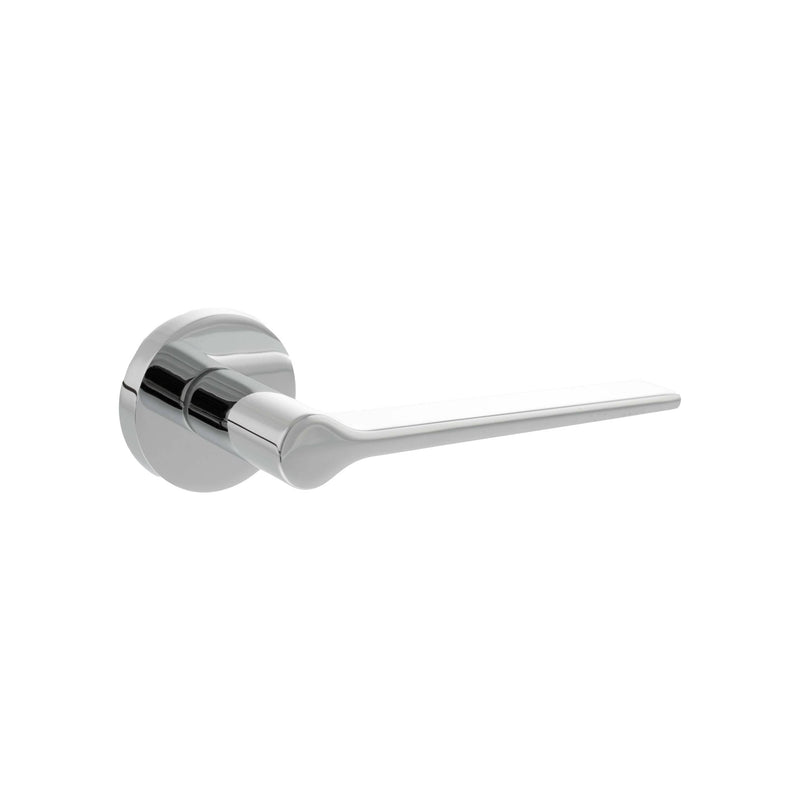 Atlantic Senza Pari Laviano Lever Door Handle on Minimal Round Rose - Polished Chrome