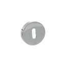 Atlantic Senza Pari Key Escutcheons on Minimal Round Rose - Polished Chrome