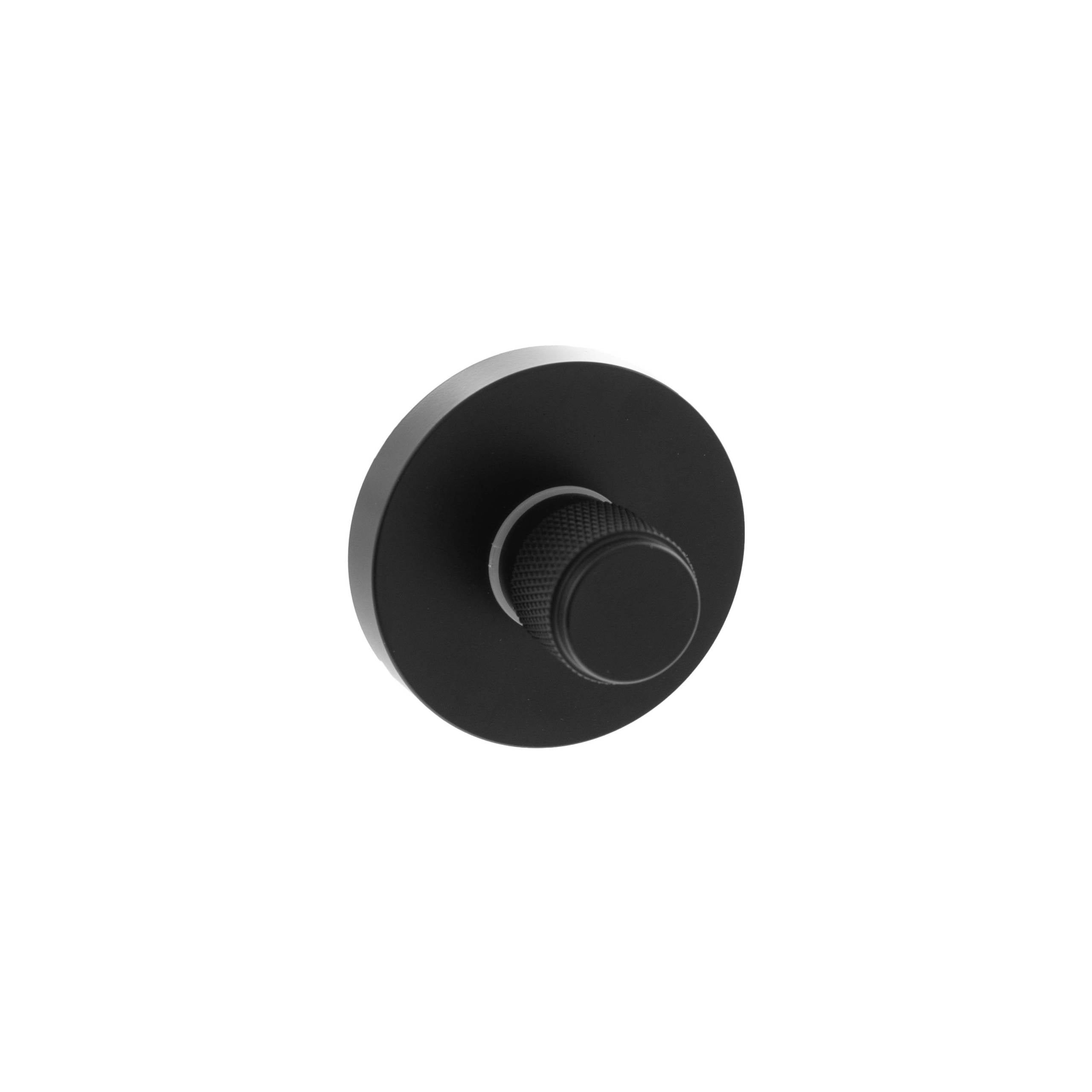 Atlantic Senza Pari Knurled WC Turn and Release on Minimal Round Rose - Matt Black