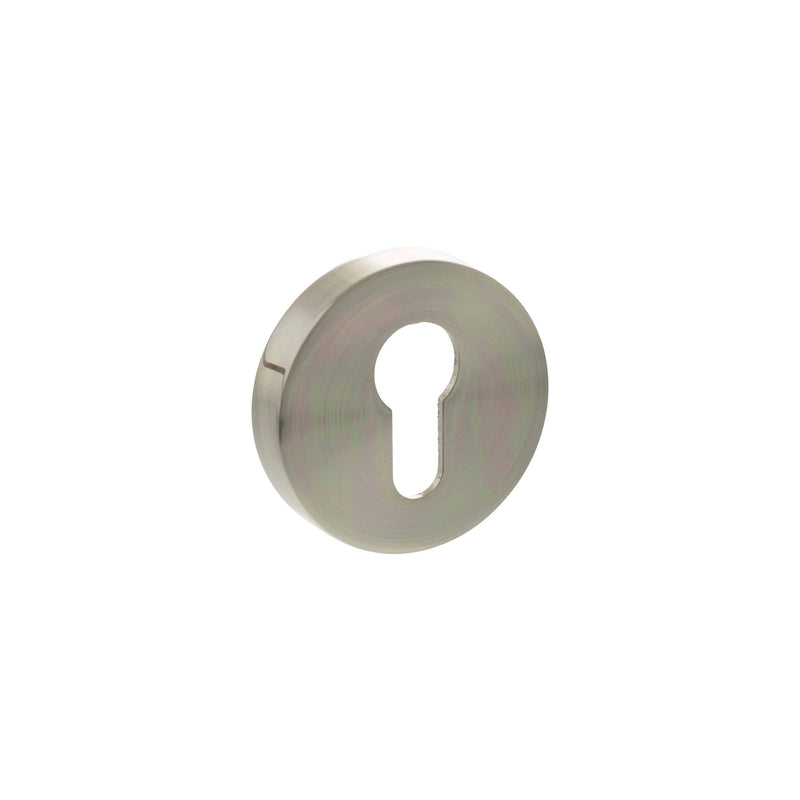 Atlantic Senza Pari Euro Escutcheons on Round Rose - Satin Nickel