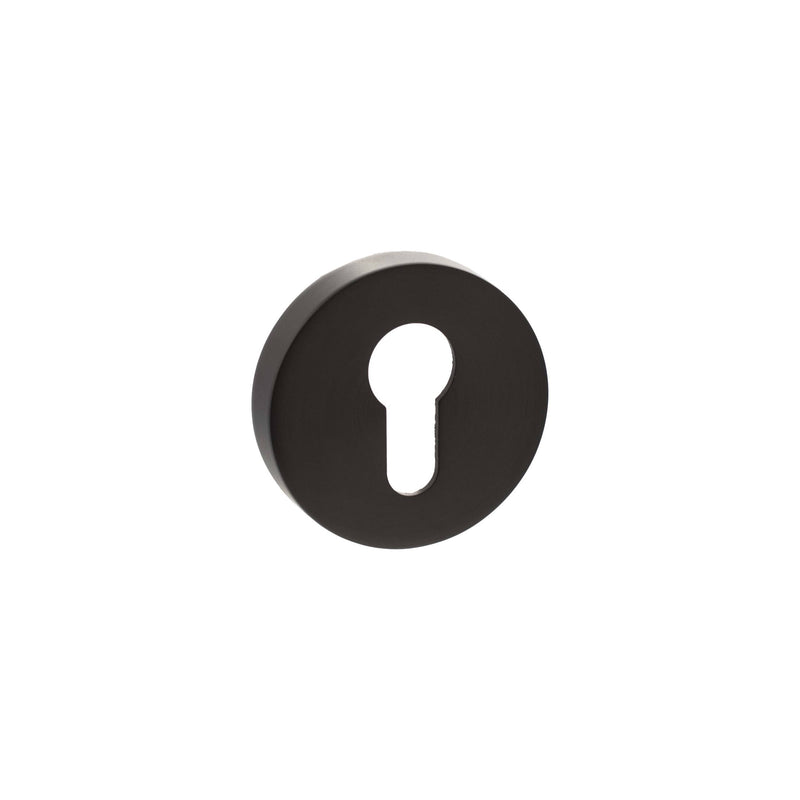 Atlantic Senza Pari Euro Escutcheons on Round Rose - Urban Dark Bronze
