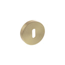 Atlantic Senza Pari Key Escutcheons on Round Rose - Satin Brass
