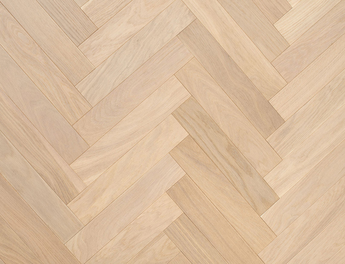 Samphire Oak White Smoked Sawn Marked Brushed Herringbone Engineered Wood Flooring | 70 x 350 x 10/2.5mm