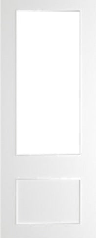 Pre-Assembled Sandringham White Primed Bevelled Glazed FD30 Fire Door Set