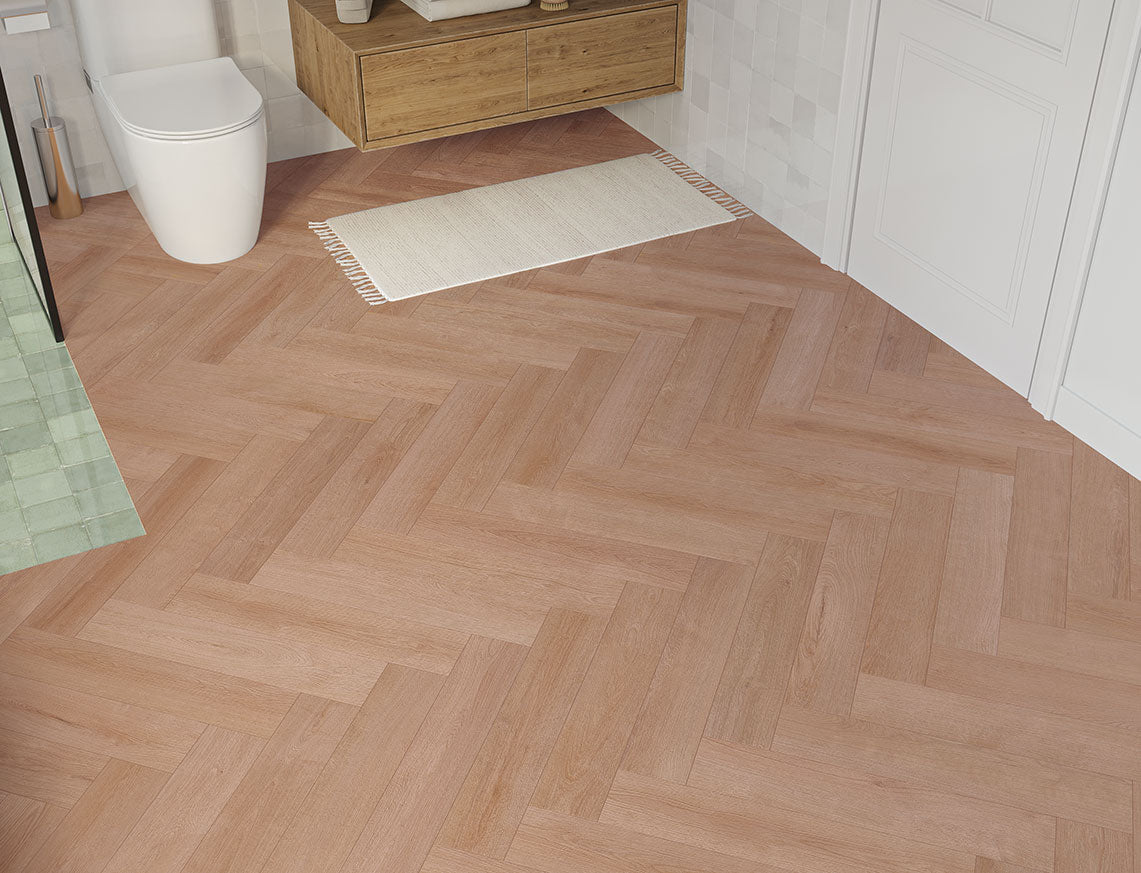 Scarista Oak Natural Brushed Oak Herringbone LVT Flooring | 127 x 635 x 8/0.17mm