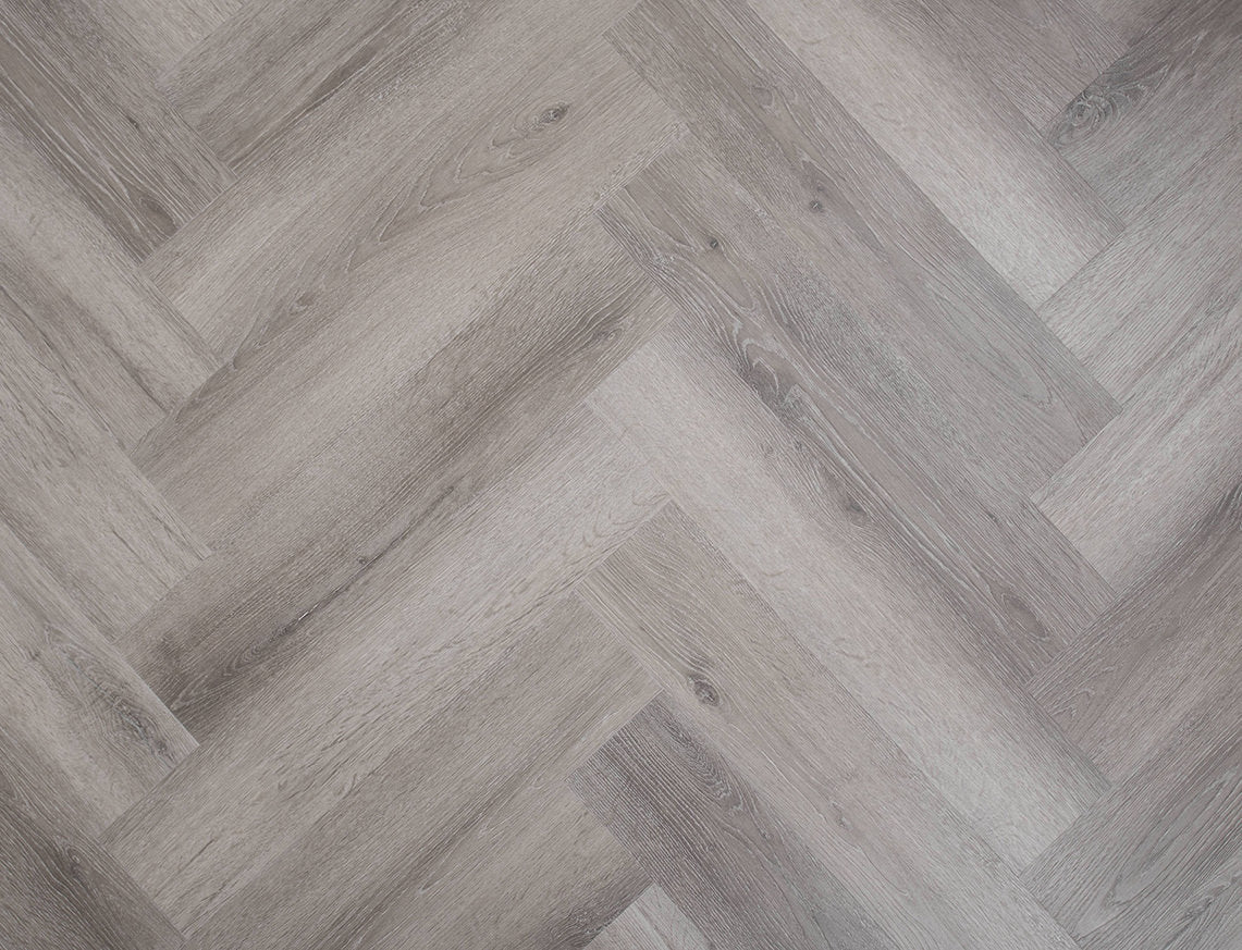 Sennen Oak Grey Oak Herringbone LVT Flooring | 128 x 615 x 5/0.5mm