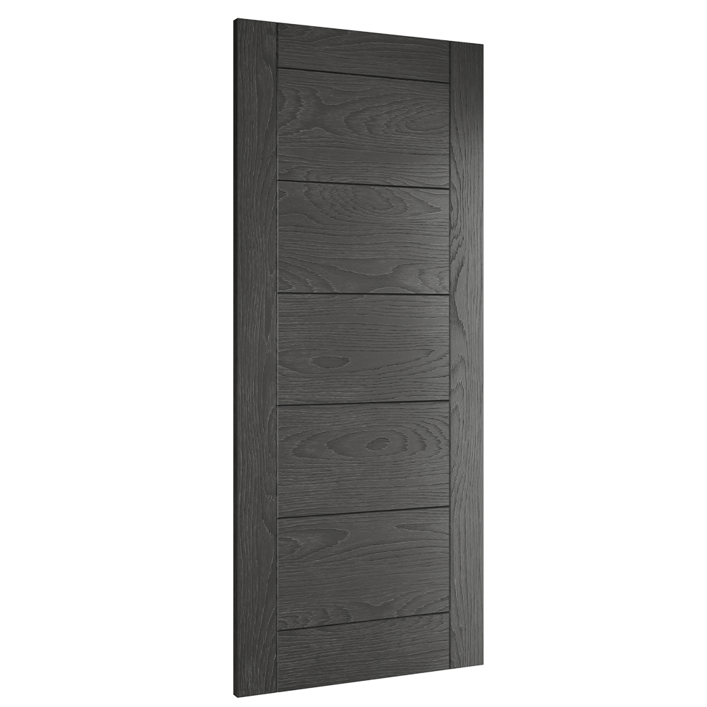Pre-Assembled Seville Brushed Black Oak FD30 FSC Fire Door Set