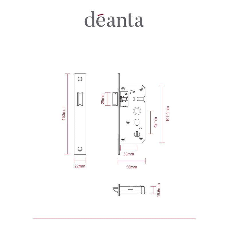 Deanta Slimline Latch