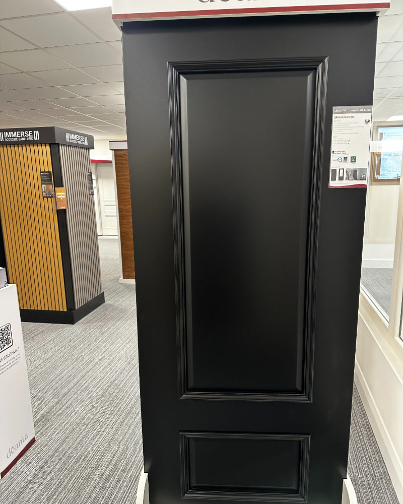 Pre-Assembled Sandringham Black Pre-Finished FD30 Fire Door Set