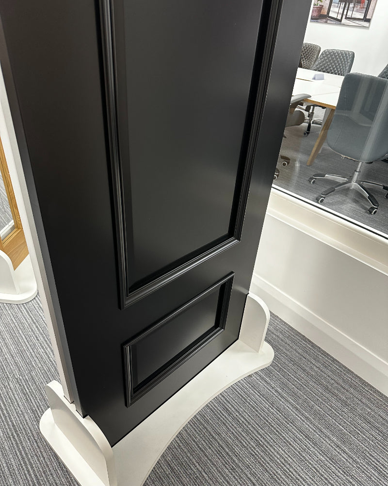 Pre-Assembled Sandringham Black Pre-Finished FD30 Fire Door Set