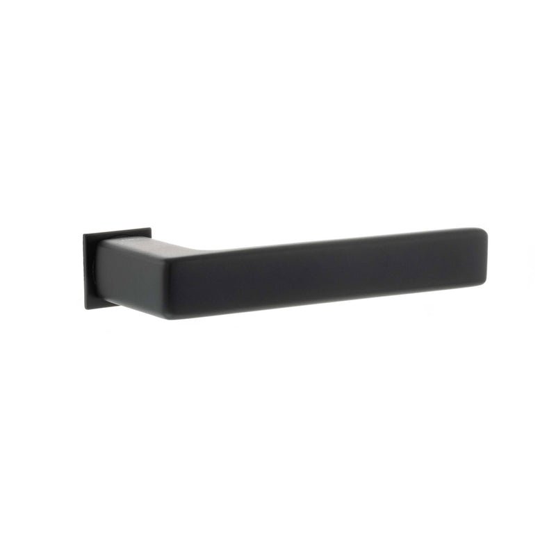 Tupai Rapido 5S Line Portel Lever Door Handle on Concealed Square Rose - Pearl Black