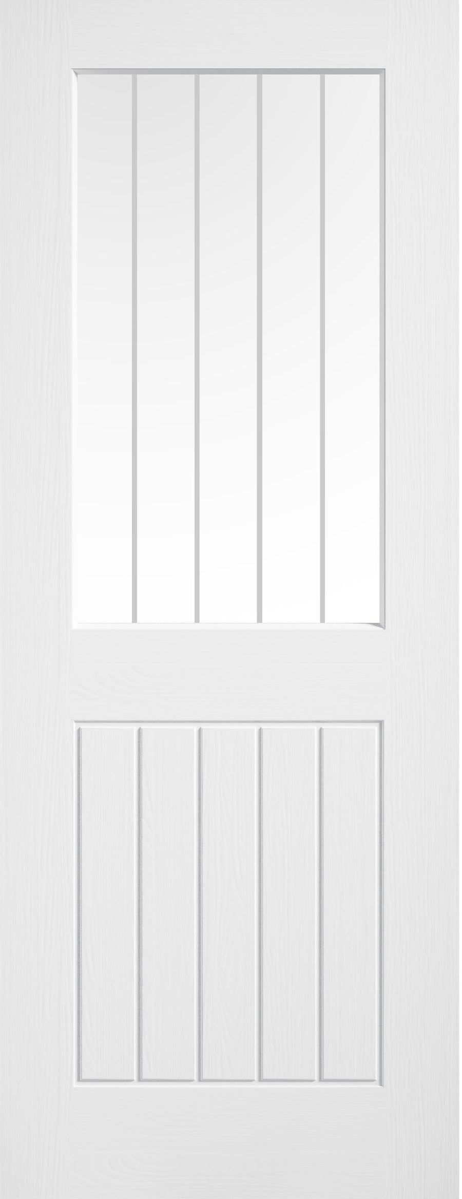 LPD Textured White Mexicano Clear Glazed Frosted Lines Door