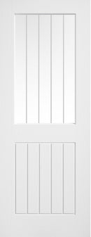 LPD Textured White Mexicano Clear Glazed Frosted Lines Door