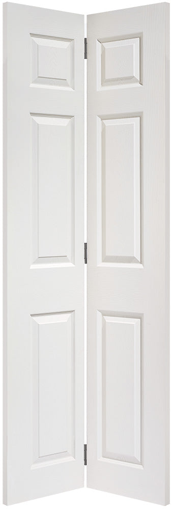 LPD Bifold Textured Regency 6 Panel White Moulded Door