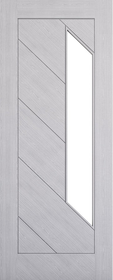 Deanta Light Grey Torino Pre-Finished Glazed Fire Door FSC