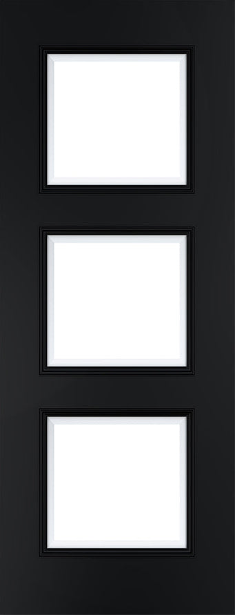 Deanta Trinity Black Pre-Finished Bevelled Glazed Door FSC