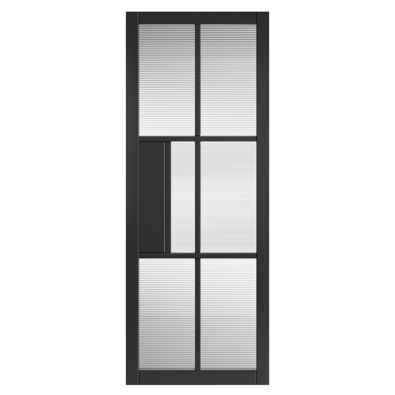 JB Kind Civic Black Reeded Glass Internal Door