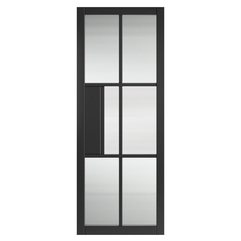 JB Kind Civic Black Reeded Glass Internal Door