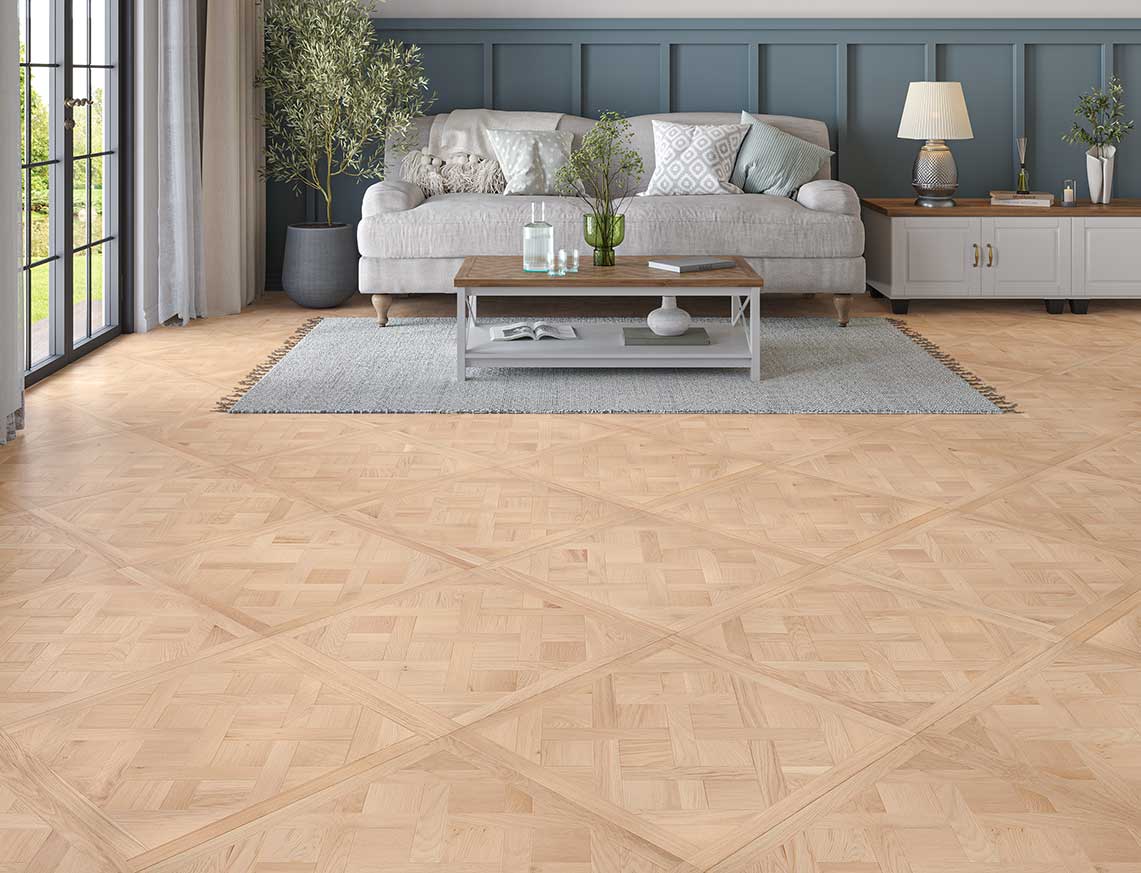 Banquet Oak Natural Brushed Versailles Engineered Wood Flooring | Unfinished | 600 x 600 x 14/3mm