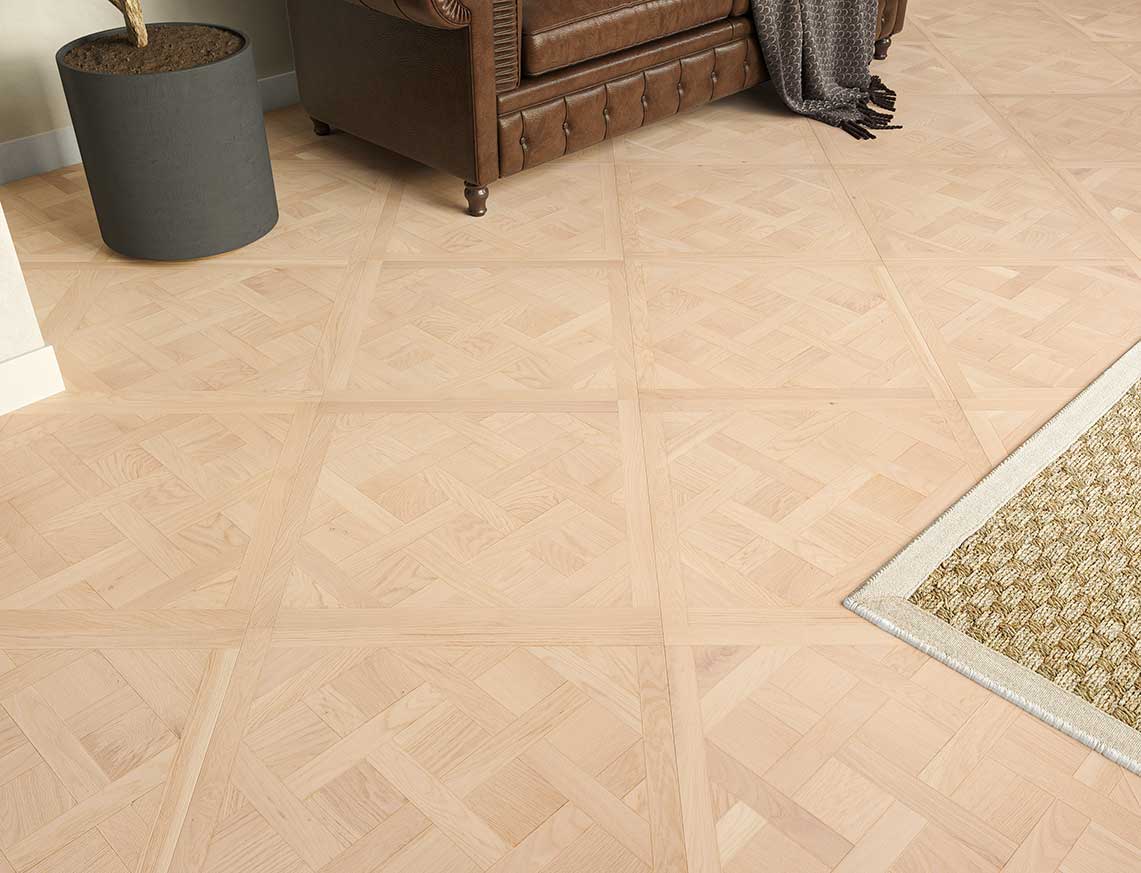 Empire Oak Brushed Versailles Engineered Wood Flooring | Invisible UV Oiled | 600 x 600 x 14/3mm