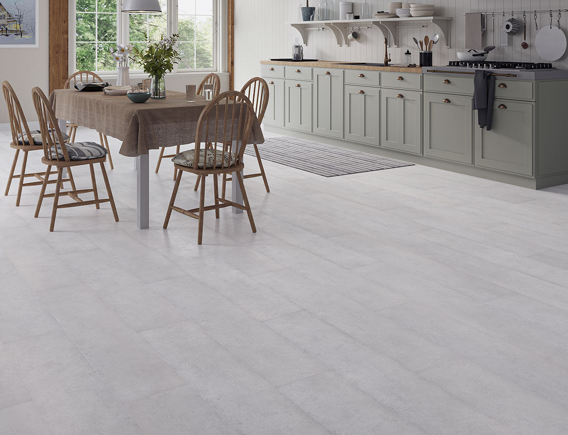 VarioClic 8mm Fundo Silver Stone Tile Effect Laminate Flooring | 244 x 1204 x 8mm