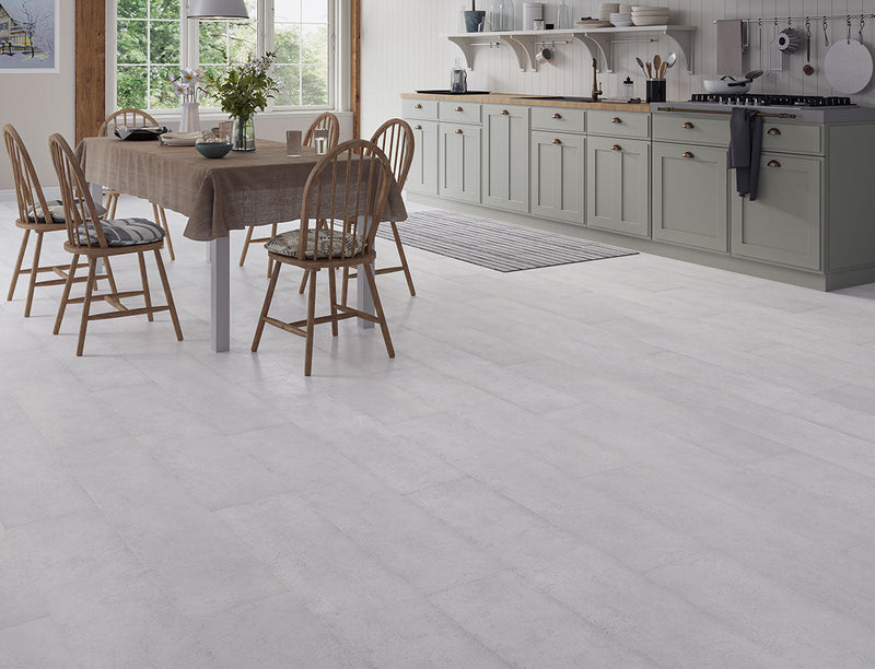 VarioClic 8mm Fundo Silver Stone Tile Effect Laminate Flooring | 244 x 1204 x 8mm