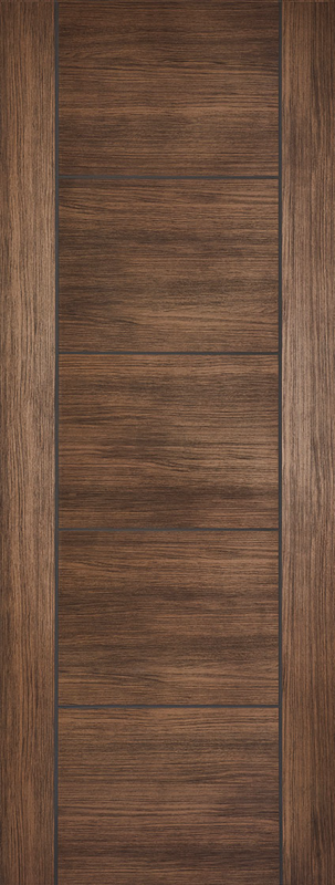 Pre-Assembled Laminated Walnut Vancouver 5P Door Set