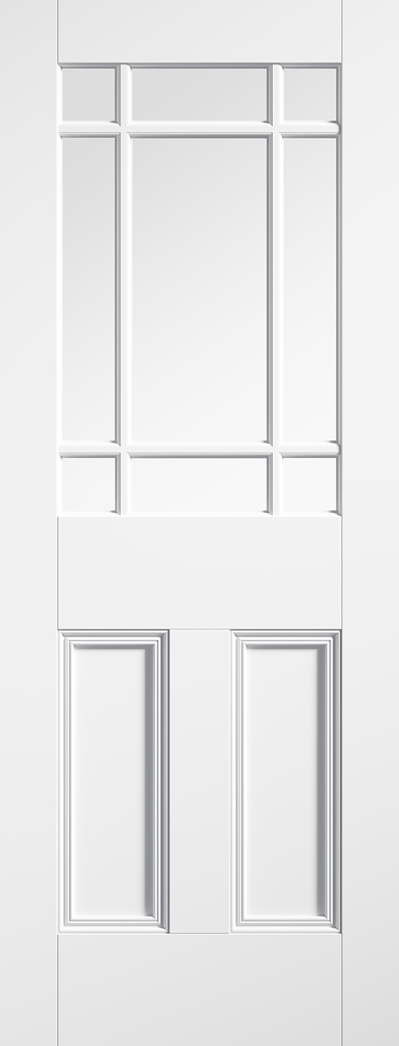 LPD White Primed Downham Glazed 9L Door