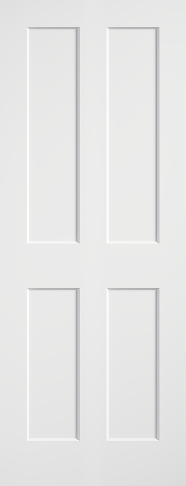 Pre-Assembled Smooth White Primed Ashford 4 Panel FD30 Fire Door Set