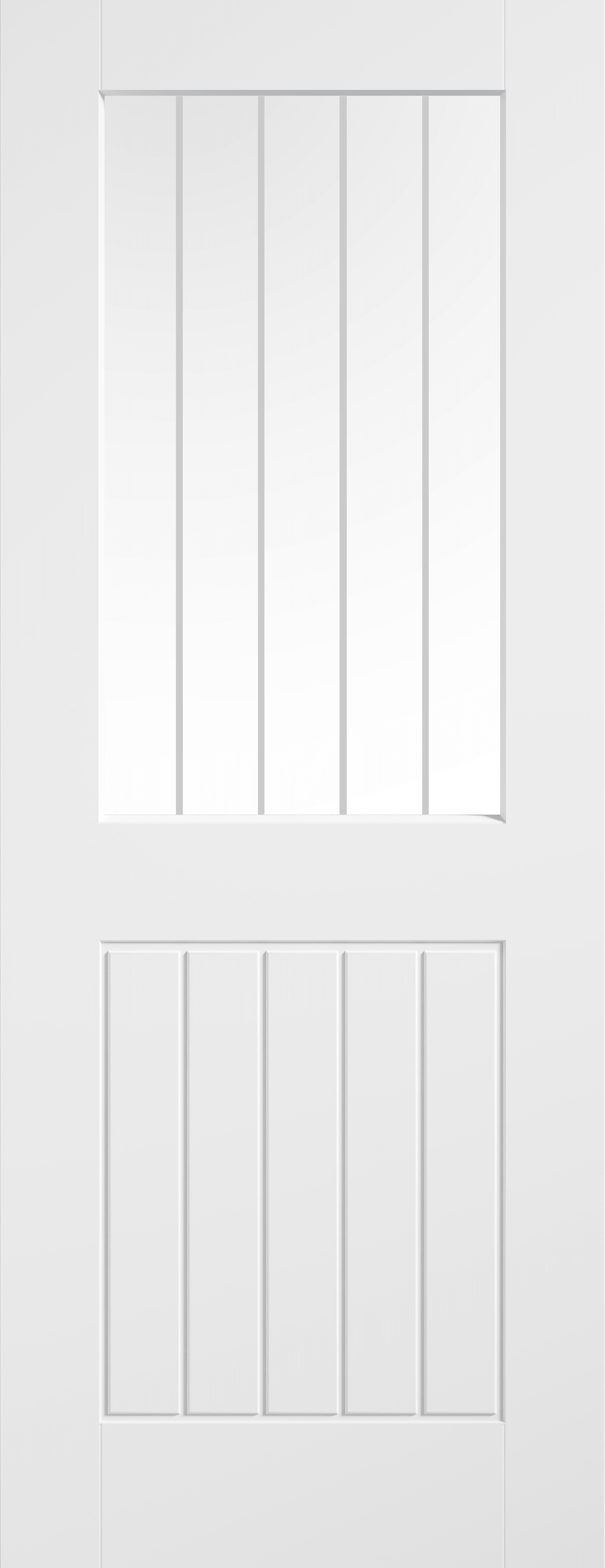 LPD Smooth White Primed Cottage Clear Glazed Frosted Lines Door