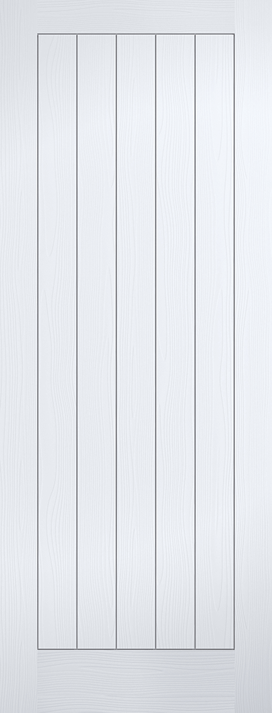 Pre-Assembled Textured Mexicano 5 Panel White Moulded FD30 Fire Door Set