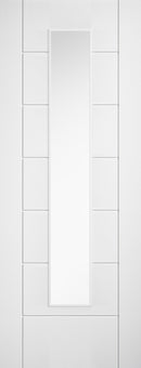 LPD Linear 7 Panel Glazed White Laminate Pre-Finsished Door Internal door