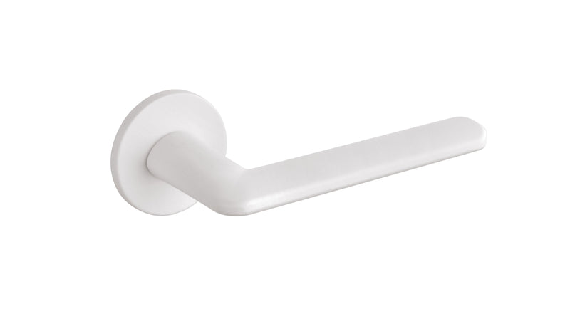 Atlantic Tupai Exclusivo 5S Line Tavira Designer Lever on 5mm Slimline Round Rose - White