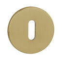 Atlantic Tupai Exclusivo 5S Line Key Escutcheon on 5mm Slimline Round Rose - Raw Brass