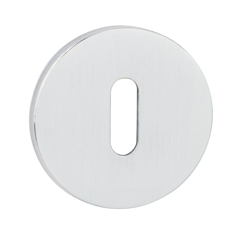 Atlantic Tupai Exclusivo 5S Line Key Escutcheon on 5mm Slimline Round Rose - White