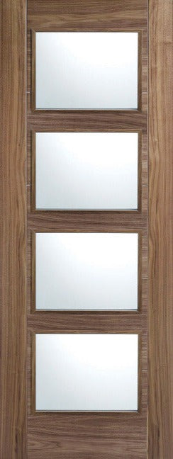LPD Walnut Vancouver 4L Clear Glazed Internal door