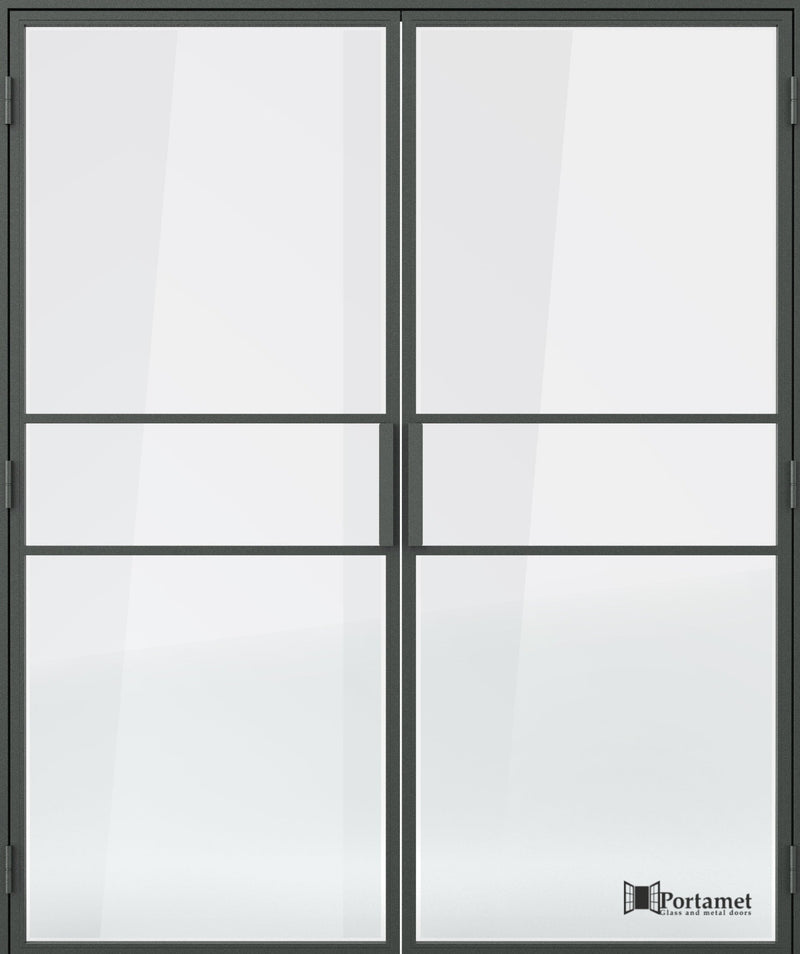 Portamet by Sfarzo - Italia Classic Double-Leaf Steel Glazed Crittal Style Door