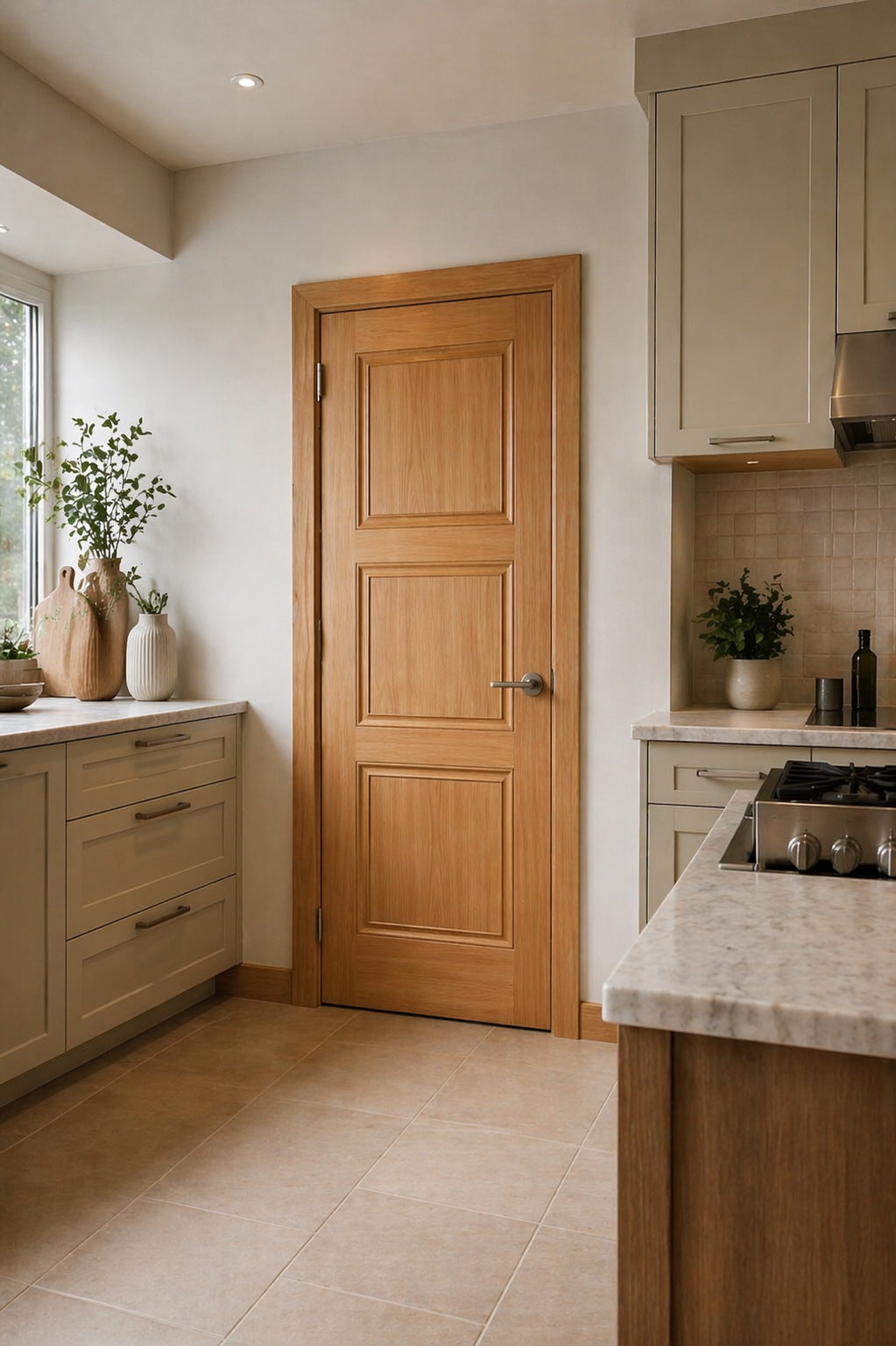 LPD Oak Amsterdam Fire Door Pre-finished