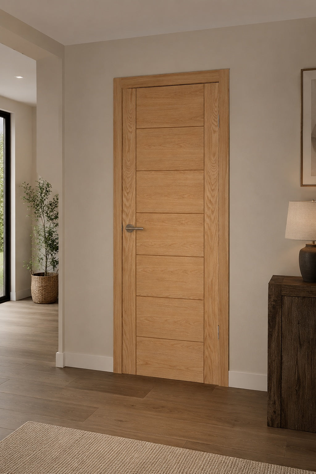 LPD Prefinished Oak Hampshire Fire Door