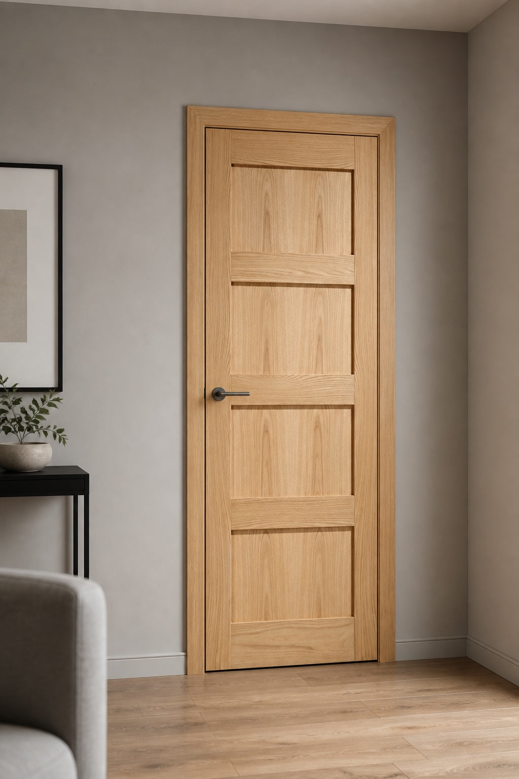 LPD Pre-finished Oak Shaker 4 Panel Fire Door