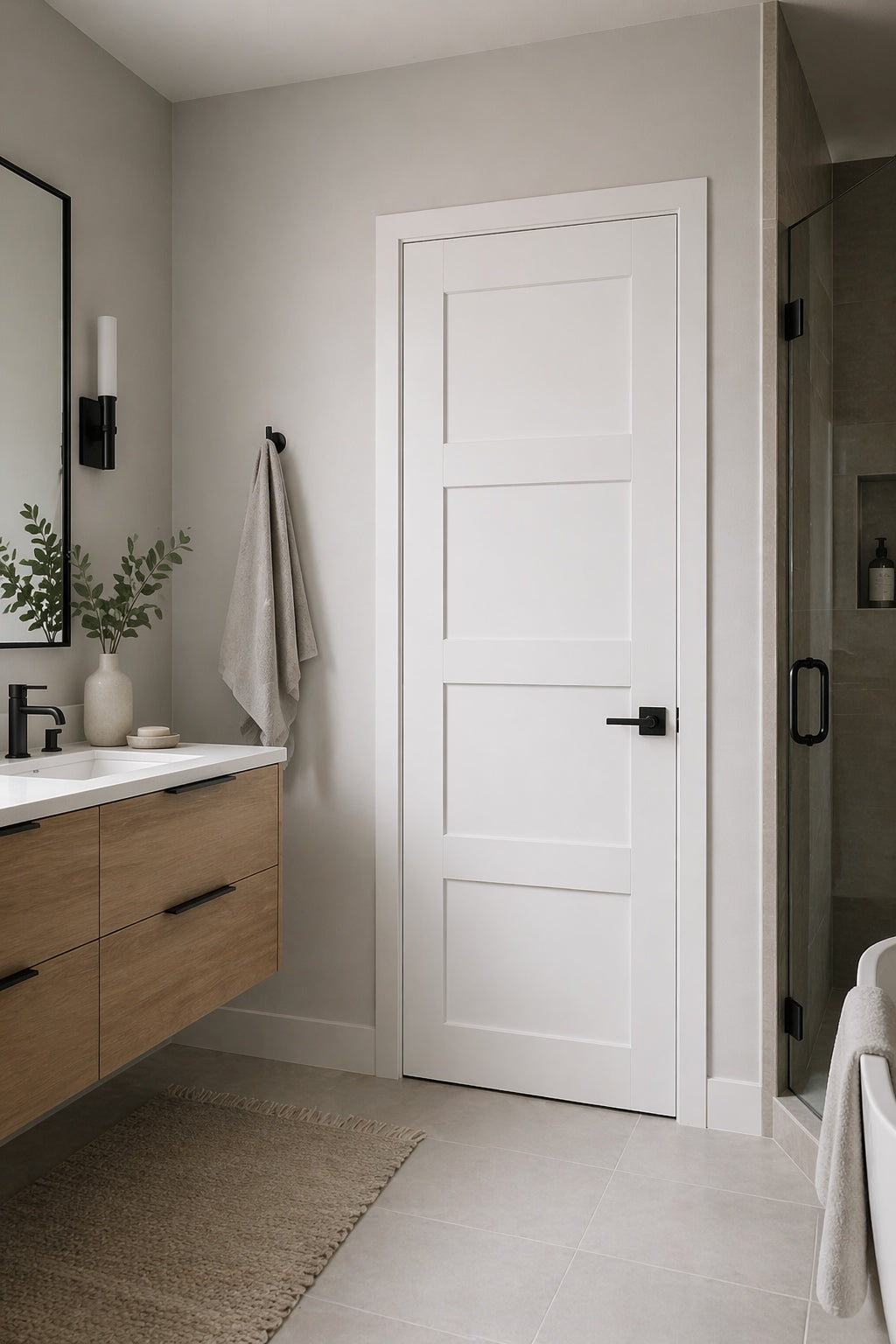 LPD White Shaker 4 Panel Fire Door
