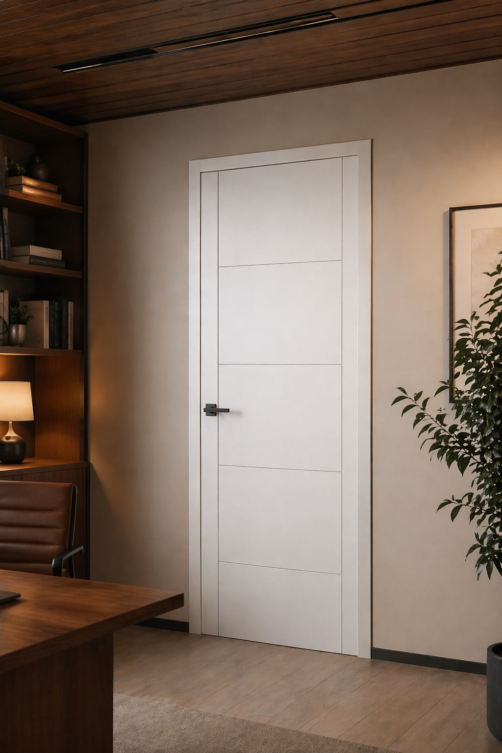LPD Solid White Primed Vancouver 5P Fire Door
