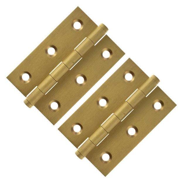 Atlantic Elite 3" Washered Hinges (Satin Brass) - Door Supplies Online