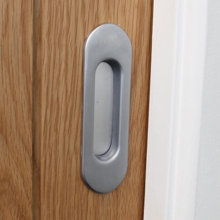 Oval Sliding Door Handle - Satin finish