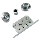 390 Round Sliding Door Lock Set - Satin
