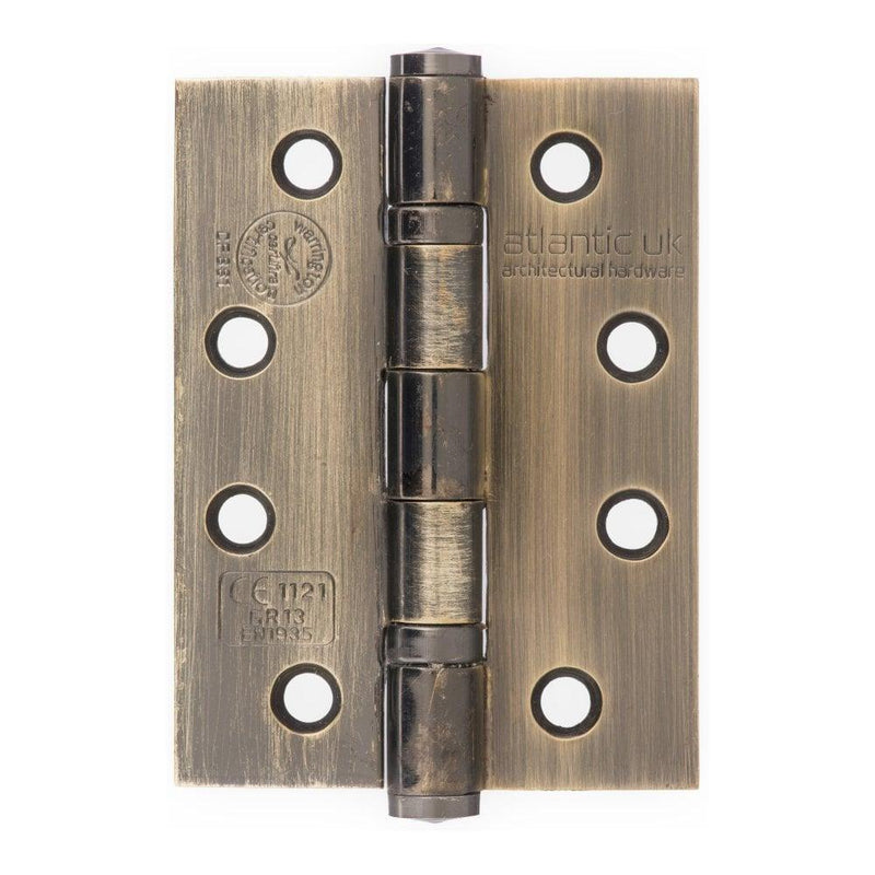 Atlantic Elite 4" Steel Hinges (Antique Brass) - Door Supplies Online