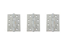 Atlantic Ball Bearing Hinges Grade 11 Fire Rated 4" x 3" x 2.5mm set of 3 - Polished Chrome