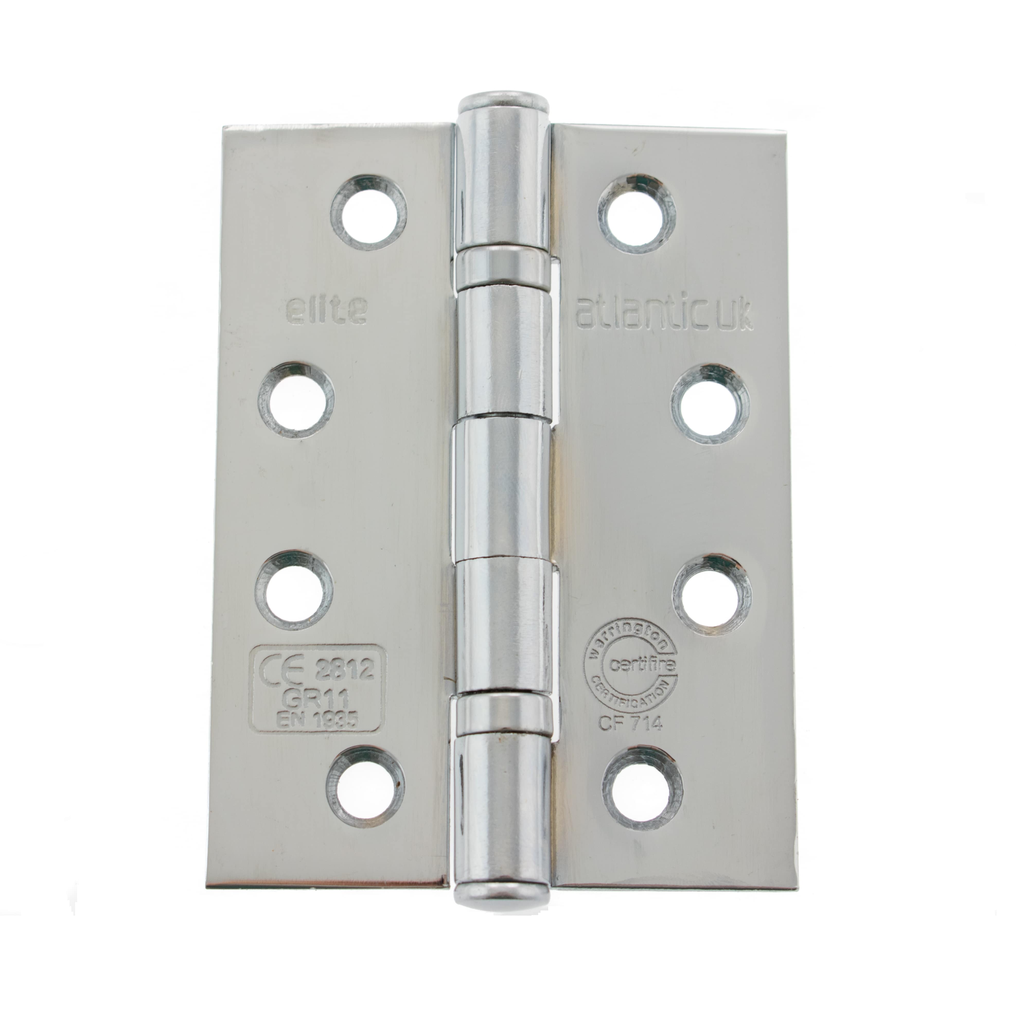 Atlantic Elite 4" Steel Hinges (Polished Chrome)