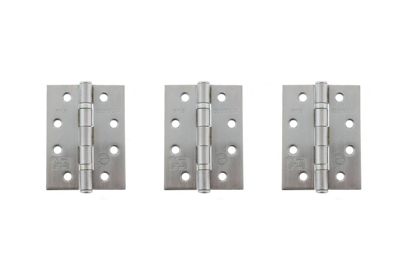 Atlantic Ball Bearing Hinges Grade 11 Fire Rated 4" x 3" x 2.5mm set of 3 - Satin Chrome